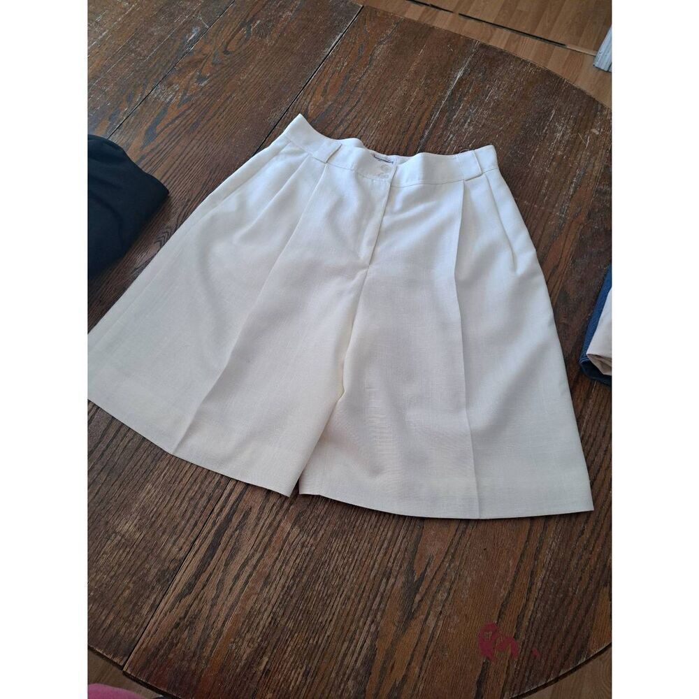 30" Waist Smith Forester Ivory Off White Lined Shorts w Pockets Double Button